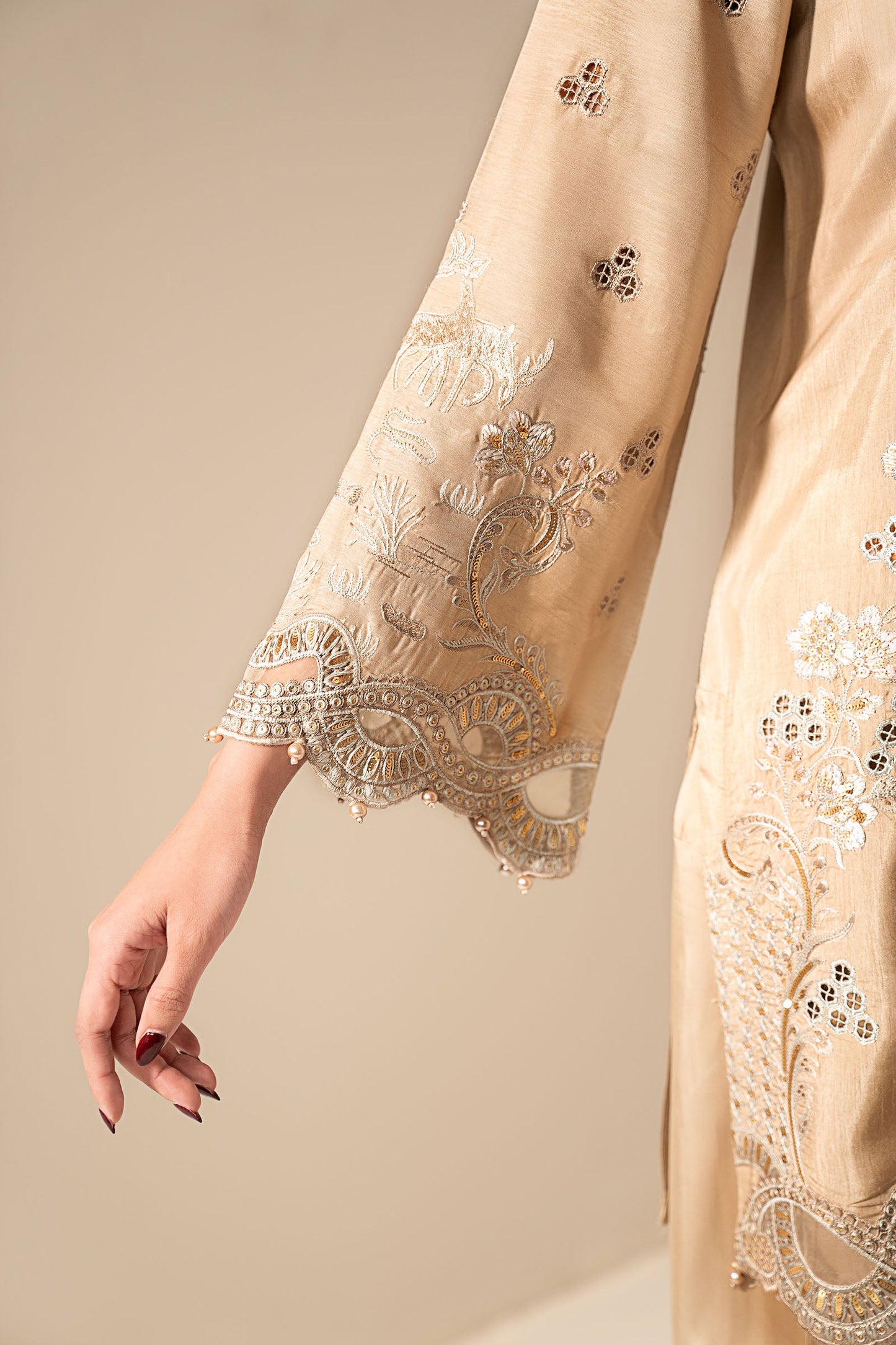 3 PIECE STITCHED - RAW SILK | EMBROIDERED