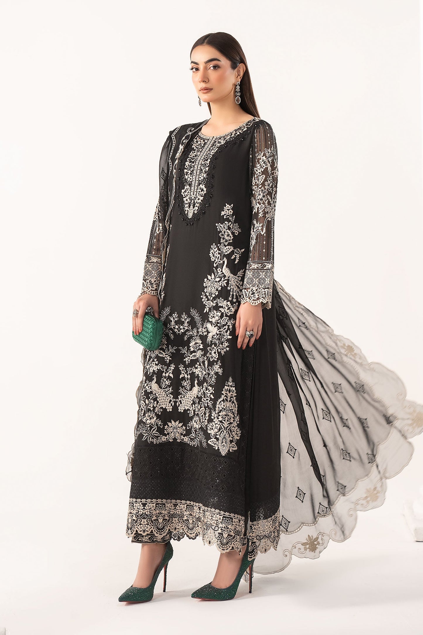 3 PIECE STITCHED - CHIFFON | EMBROIDERED
