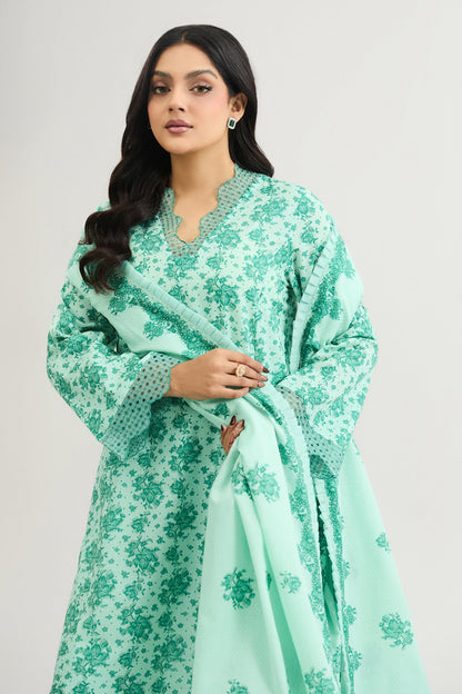 3 PIECE UNSTITCHED - LAWN | EMBROIDERED