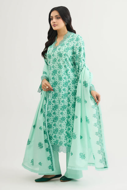 3 PIECE UNSTITCHED - LAWN | EMBROIDERED