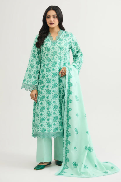 3 PIECE UNSTITCHED - LAWN | EMBROIDERED