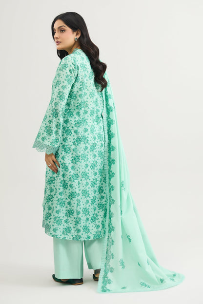 3 PIECE UNSTITCHED - LAWN | EMBROIDERED