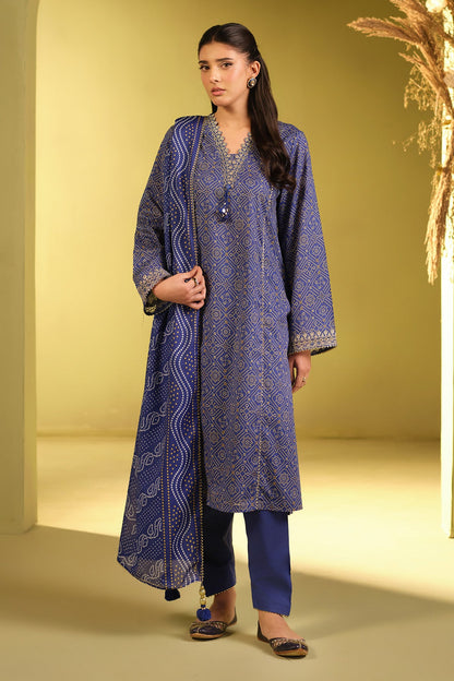 3 PIECE UNSTITCHED - LAWN | EMBROIDERED
