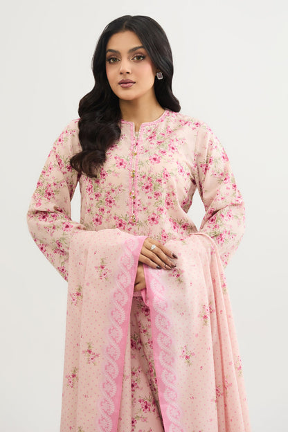 3 PIECE UNSTITCHED - LAWN | EMBROIDERED