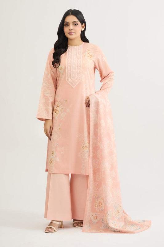 3 PIECE UNSTITCHED - LAWN | EMBROIDERED