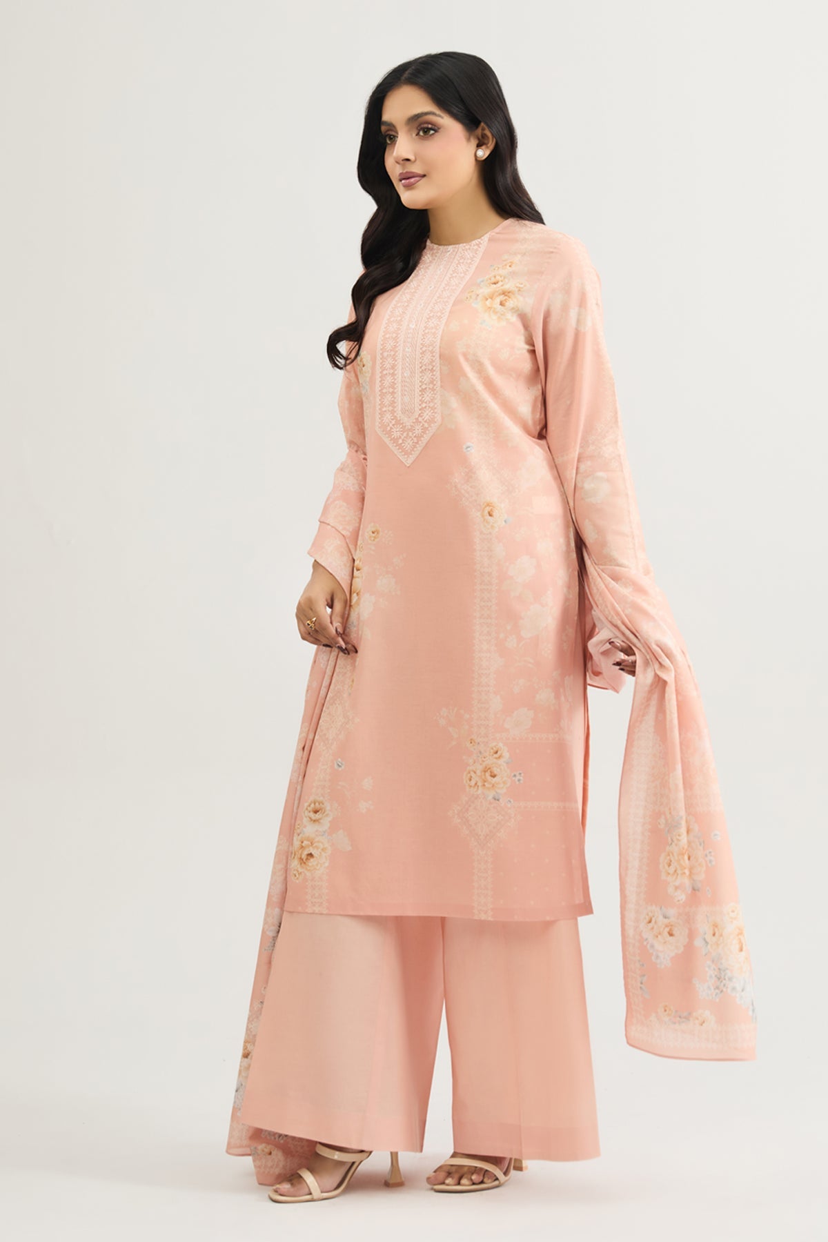 3 PIECE UNSTITCHED - LAWN | EMBROIDERED