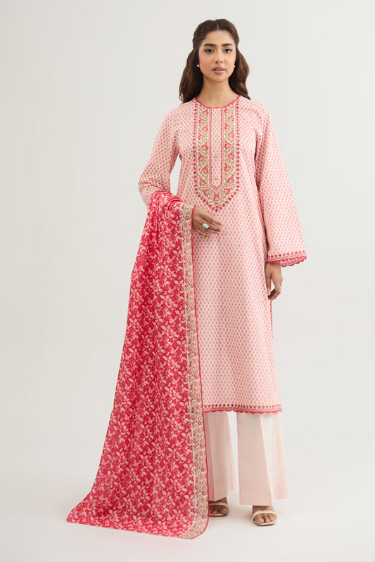 3 PIECE UNSTITCHED - LAWN | EMBROIDERED