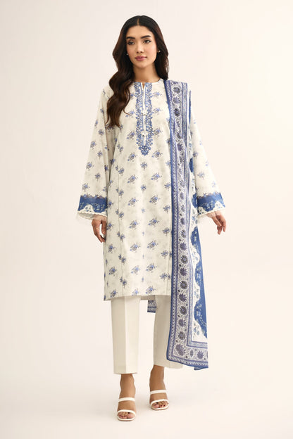 3 PIECE UNSTITCHED - LAWN | EMBROIDERED