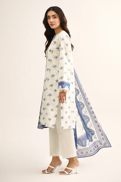3 PIECE UNSTITCHED - LAWN | EMBROIDERED